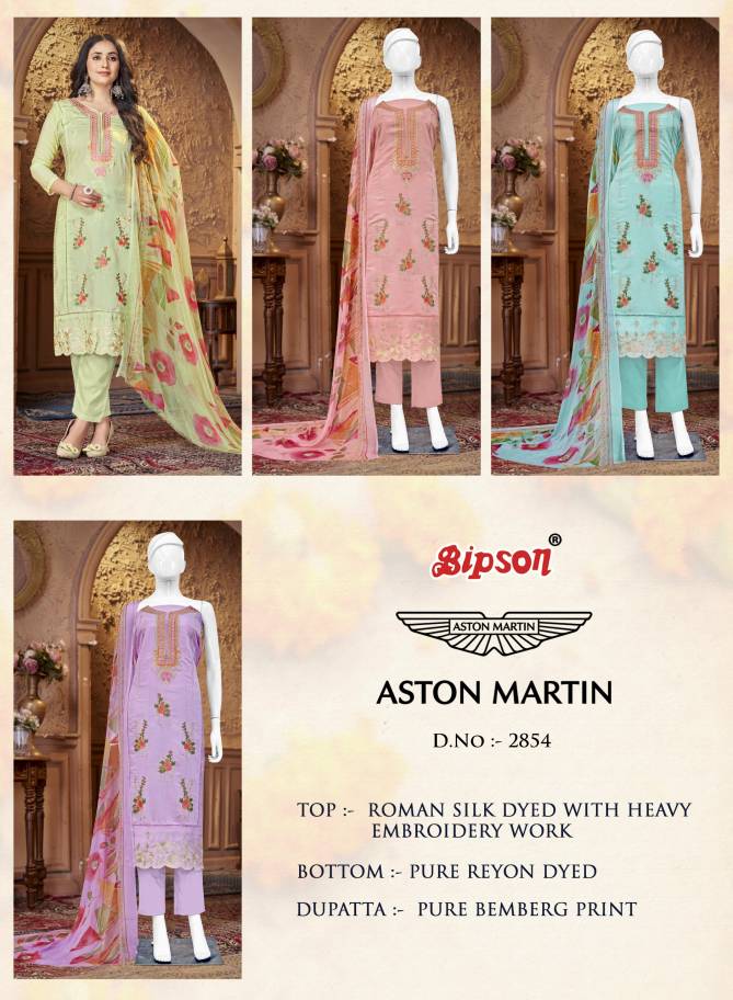 Aston Martin 2854 By Bipson Roman Silk Embroidery Dress Material Wholesale Shop In Surat